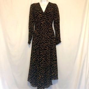 Massimo Dutti Long Sleeve Animal Print Dress NWT